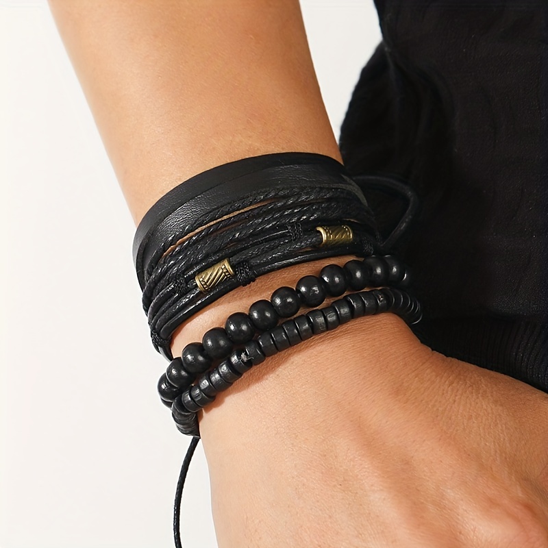 Men's Woven Leather Bracelet Unisex